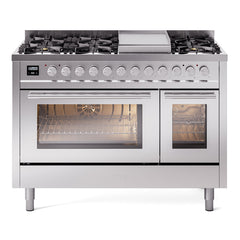 ILVE Professional Plus II 48" Dual Fuel Range 8 Sealed Burners + Griddle - UP48F - The Home Selection
