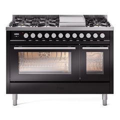 ILVE Professional Plus II 48" Dual Fuel Range 8 Sealed Burners + Griddle - UP48F - The Home Selection