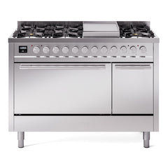 ILVE Professional Plus II 48" Dual Fuel Range 8 Sealed Burners + Griddle - UP48F - The Home Selection