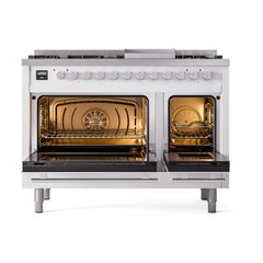 ILVE Professional Plus II 48" Dual Fuel Range 8 Sealed Burners + Griddle - UP48F - The Home Selection
