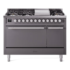 ILVE Professional Plus II 48" Dual Fuel Range 8 Sealed Burners + Griddle - UP48F - The Home Selection