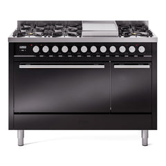 ILVE Professional Plus II 48" Dual Fuel Range 8 Sealed Burners + Griddle - UP48F - The Home Selection