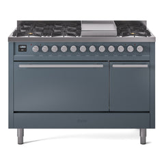 ILVE Professional Plus II 48" Dual Fuel Range 8 Sealed Burners + Griddle - UP48F - The Home Selection