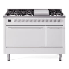 ILVE Professional Plus II 48" Dual Fuel Range 8 Sealed Burners + Griddle - UP48F - The Home Selection