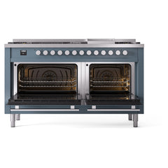 ILVE Professional Plus II 60 Inch Dual Fuel Range – 9 Sealed Burners & Griddle - UP60FQMP - The Home Selection