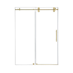 Altair Lazaro 56" W x 78" H Single Sliding Frameless Shower Door with Clear Glass