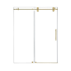 Altair Lazaro 60" W x 78" H Single Sliding Frameless Shower Door with Clear Glass