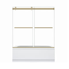 Altair Marcelo 60" W x 58" H By Pass Frameless Tub Door with Clear Glass