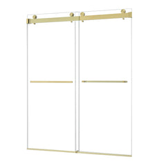 Altair Bolani 60" W x 76" H By Pass Frameless Exposed Roller Shower Door with Clear Glass