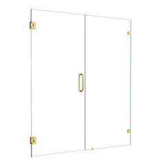 Altair Roisin 60" W x 74" H Frameless Hinged Shower Door with Clear Glass