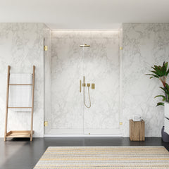 Altair Roisin 60" W x 74" H Frameless Hinged Shower Door with Clear Glass