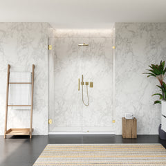 Altair Roisin 52" W x 74" H Frameless Hinged Shower Door with Clear Glass