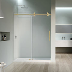 Altair Lazaro 60" W x 78" H Single Sliding Frameless Shower Door with Clear Glass