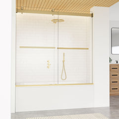 Altair Marcelo 60" W x 58" H By Pass Frameless Tub Door with Clear Glass
