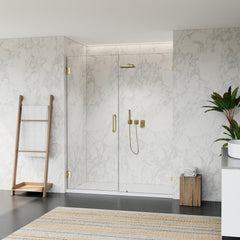 Altair Roisin 60" W x 74" H Frameless Hinged Shower Door with Clear Glass