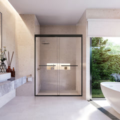 Altair Ennis 60" W x 76" H By Pass Framed Shower Door with Clear Glass