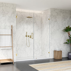 Altair Roisin 60" W x 74" H Frameless Hinged Shower Door with Clear Glass