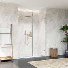 Altair Roisin 52" W x 74" H Frameless Hinged Shower Door with Clear Glass