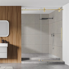 Altair Lazaro 60" W x 78" H Single Sliding Frameless Shower Door with Clear Glass