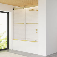 Altair Marcelo 60" W x 58" H By Pass Frameless Tub Door with Clear Glass