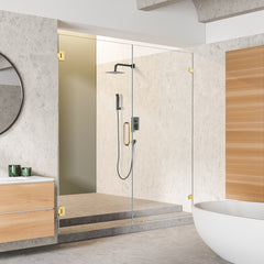 Altair Roisin 60" W x 74" H Frameless Hinged Shower Door with Clear Glass