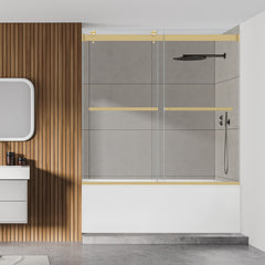 Altair Marcelo 60" W x 58" H By Pass Frameless Tub Door with Clear Glass