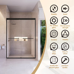 Altair Ennis 48" W x 76" H By Pass Framed Shower Door with Clear Glass
