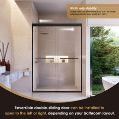 Altair Ennis 48" W x 76" H By Pass Framed Shower Door with Clear Glass