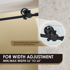 Altair Gareth 60" W x 78" H Single Sliding Frameless Shower Door in Matte Black with Clear Glass