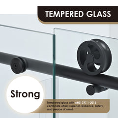 Altair Gareth 60" W x 78" H Single Sliding Frameless Shower Door in Matte Black with Clear Glass