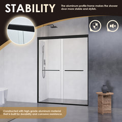 Altair Ennis 60" W x 76" H By Pass Framed Shower Door with Clear Glass