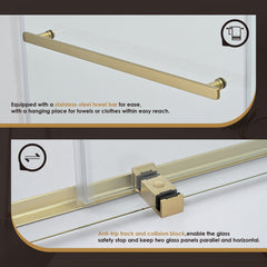 Altair Bolani 60" W x 76" H By Pass Frameless Exposed Roller Shower Door with Clear Glass