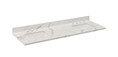 Altair 73 in. Sintered Stone Vanity Top in Calacatta White with White Sink