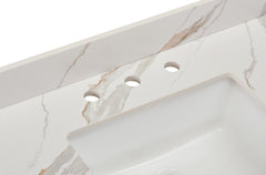 Altair 73 in. Sintered Stone Vanity Top in Calacatta White with White Sink