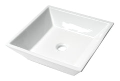 Alfi White 17  Square Above Mount Ceramic Sink - ABC912