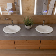 Alfi White 21  Oval Drop In Ceramic Sink with Faucet Hole - ABC802