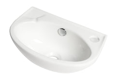 Alfi White 14  Small Wall Mounted Ceramic Sink with Faucet Hole - ABC118