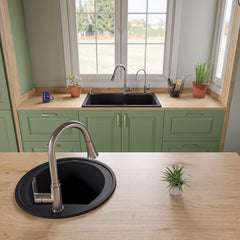 Alfi 33  Double Bowl Drop In Granite Composite Kitchen Sink - AB3320DI