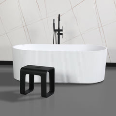 Alfi Black Matte Solid Surface Resin Bathroom / Shower Stool - ABST99BM