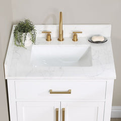 Altair Gavino 30" Single Bathroom Vanity with Grain White Engineered Stone Countertop - 557030