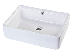 EAGO 20  RECTANGULAR CERAMIC ABOVE MOUNT BASIN VESSEL SINK - BA131