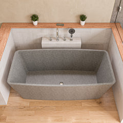 Alfi 71  Solid Concrete Rectangular Freestanding Bathtub - ABCO71TUB