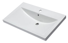 EAGO White Ceramic 32"x19" Rectangular Drop In Sink - White