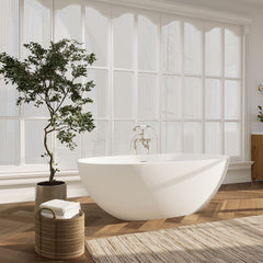 Altair Euston 65" x 30" Solid Surface Soaking Bathtub with Integrated Overflow - 53165-BAT