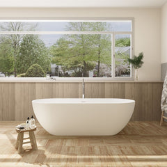 Altair Ryder 69" x 30" Solid Surface Soaking Bathtub with Integrated Overflow - 53369-BAT