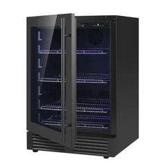 KingsBottle 24 Inch Under Counter LOW-E Borderless Black Glass Door - KBU145BX-FG - The Home Selection