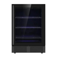 KingsBottle 24 Inch Under Counter LOW-E Borderless Black Glass Door - KBU145BX-FG - The Home Selection