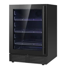 KingsBottle 24 Inch Under Counter LOW-E Borderless Black Glass Door - KBU145BX-FG - The Home Selection