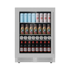 KingsBottle 24 Inch Under Counter LOW-E Glass Door Beer Fridge - KBU145BX - The Home Selection