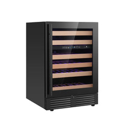 KingsBottle 24 Inch Under Counter LOW-E Glass Door Borderless Black Glass Door - KBU145DX-FG-SS - The Home Selection
